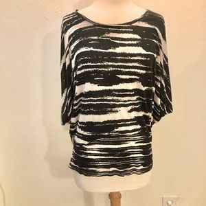 Only Black/White Batwing Pullover Top